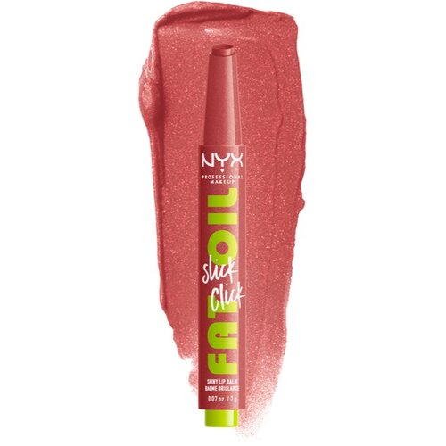 NYX Professional Makeup fat Oil Slick Click sjaj za usne 03 no filter needed Slike