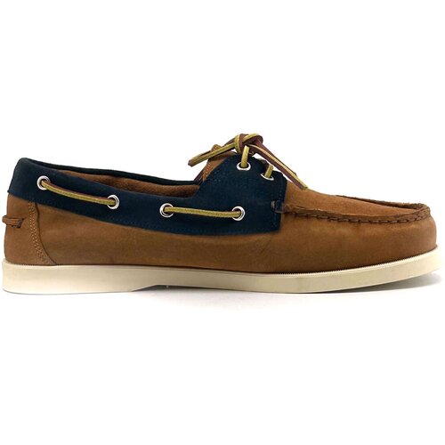 Duca di Morrone Mokasini &amp;amp; Jadralni čevlji Santiago - Suede Brown/Blue Kostanjeva Slike