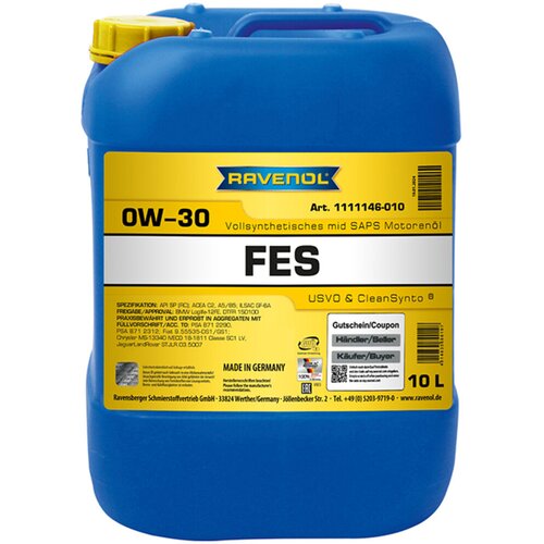 RAVENOL Ulje za motor FES, 0W-30, 10L Cene