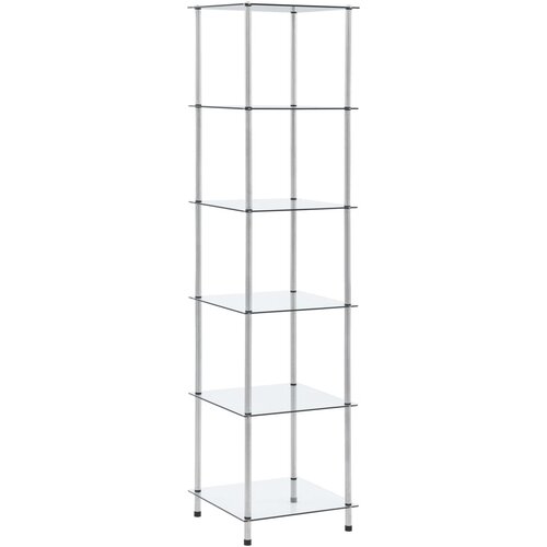 VidaXL Polica 6-nadstropna prozorna 40x40x160 cm kaljeno steklo Slike