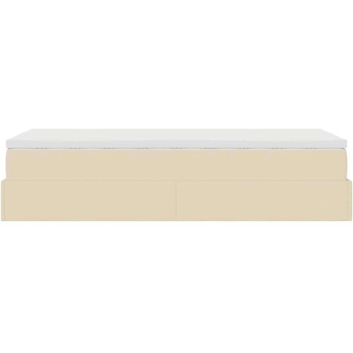 VidaXL otomanski okvir kreveta s madraca krem 80x200cm od tkanine Slike