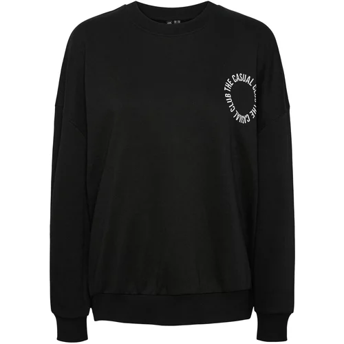 Pieces Sweater majica 'JYLLO' crna / bijela