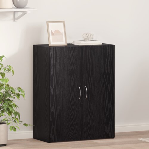 VidaXL Uredski Ormar Crni Hrast 60x32x77.5 cm Konstruirano Drvo Slike