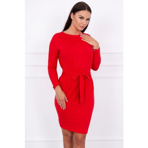 Kesi Dress tied at the waist red Slike