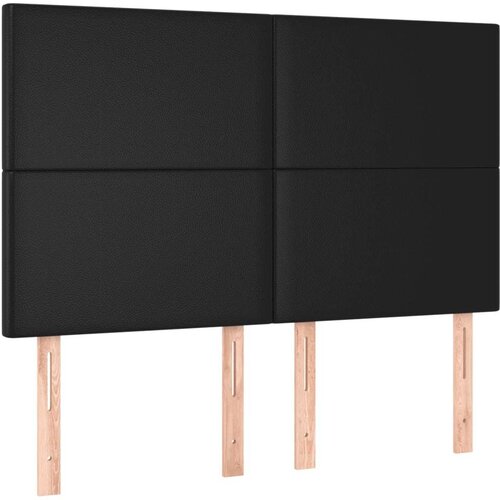  Krevet s oprugama i madracem crni 140 x 190 cm od umjetne kože Slike