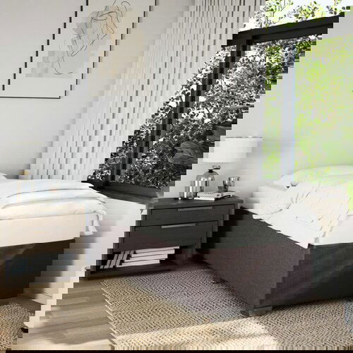 The Living Store Posteljni okvir temno rjav 90x200 cm blago - Posteljni Okvir, (21525164) Slike