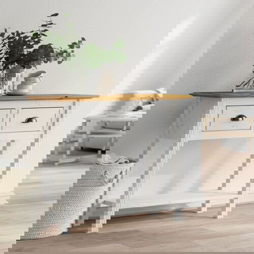 VidaXL Konzolni stol BODO smeđi 91 x 35 x 74 cm od masivne borovine Slike
