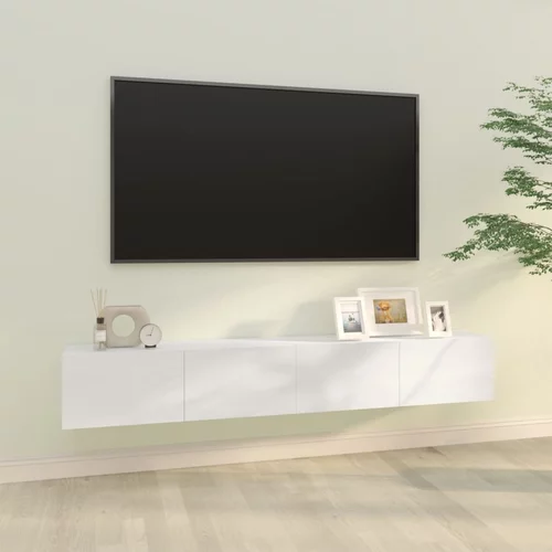 vidaXL TV omarica 2 kosa visok sijaj bela 100x30x30 cm konstruiran les