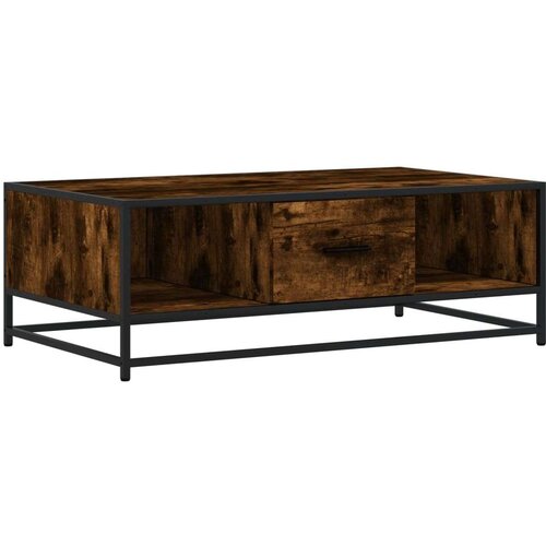  Stolić za kavu boja hrasta 100x57x35 cm od drva i metala Slike