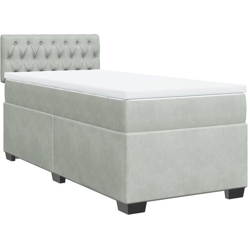 VidaXL Box spring postelja z vzmetnico svetlo siva 100x200 cm žamet, (21308794) Slike