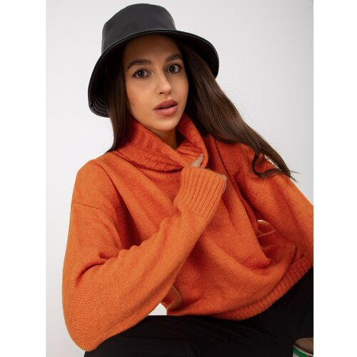 Fashion Hunters dark orange turtleneck sweater in a loose cut rue paris Slike