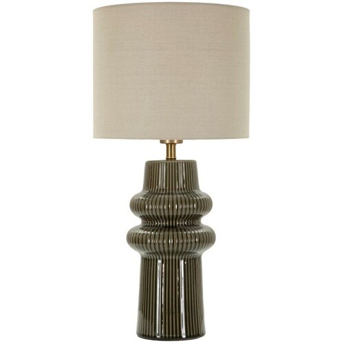 Mauro Ferretti Kaki zelena/krem stolna lampa keramička s tekstilnim sjenilom (visina 64,5 cm) Harmony &amp;ndash; Slike