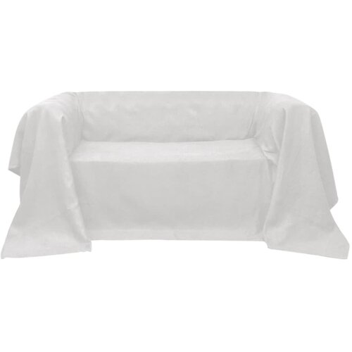 VidaXL Prevleka za Kavč Mikro Semi&amp;scaron; Kremna 270 x 350 cm Slike