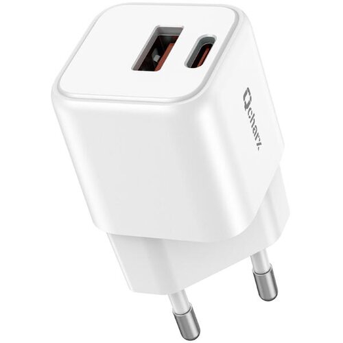 BZ Mini polnilec Qcharx Zeus 3A 20W 1 vrata tipa C + 1 vrata USB, bela, prilagojena razdelilnikom, (21580866) Cene