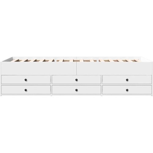 VidaXL Dnevni krevet s ladicama bijeli 90 x 190 cm konstruirano drvo Slike