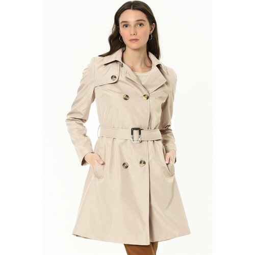 Dewberry Z6642 LADIES TRENCH COAT-PLAIN BEIGE Slike