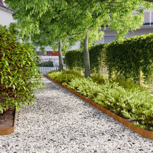 vidaXL Robniki za trato 10 kosov 10x103 cm prilagodljivi corten jeklo Cene