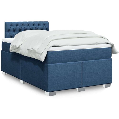 vidaXL Box spring postelja z vzmetnico modra 120x190 cm blago Cene