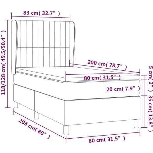 vidaXL Krevet s oprugama i madracem plavi 80x200 cm od tkanine Cene