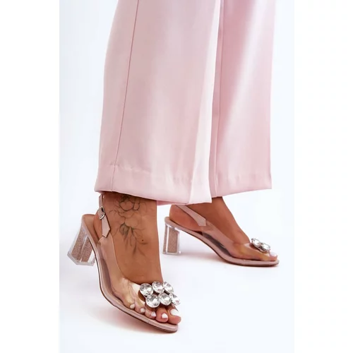 Kesi Transparent Heel Sandal Pink SBarski MR1037-43