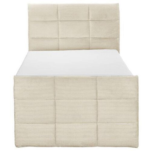 MID.YOU POSTELJA BOXSPRING 100 cm x 200 cm , tekstil, leseni material krem barve Slike