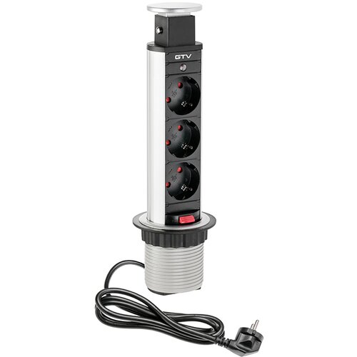 Gtv Potopna vtičnica 3x220V Ø60mm, siva Cene