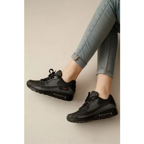 Riccon Black Air Sole Comfortable Unisex Sneaker 0021651