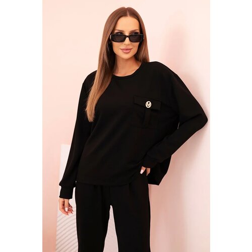 Kesi Włoski Women's set buttercream sweatshirt and pants with elastic black Cene