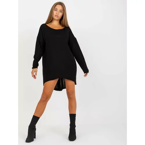 Fashionhunters OCH BELLA black oversize sweater with a longer back