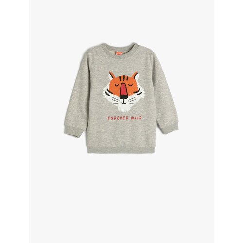 Koton Sweatshirt Lion Printed Long Sleeve Crew Neck Cene
