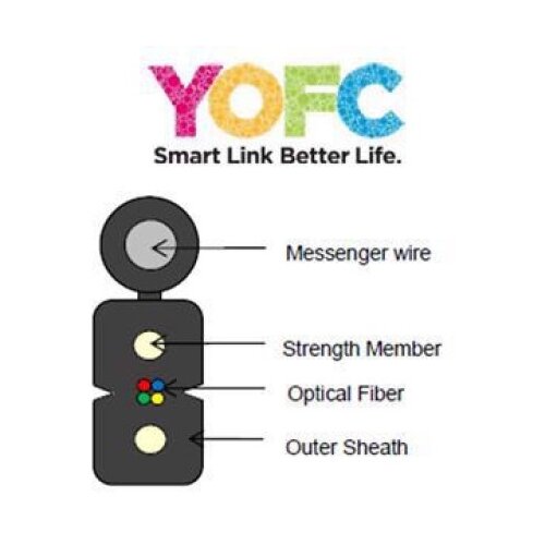 Lanplus YOFC Optički kabl 4FO 1km outdoor drop cable, sajla G657A1 ( 5908 ) Slike