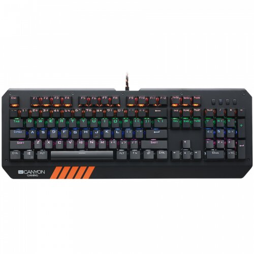 Canyon Hazard GK-6, Wired multimedia gaming keyboard with lighting effect, 108pcs rainbow LED, Numbers 104keys, EN double inject Cijene