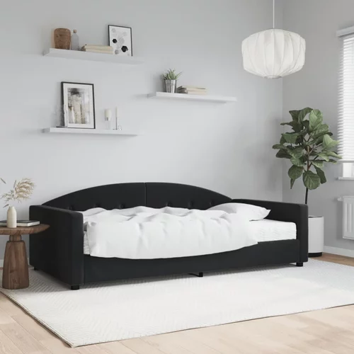  Dnevni krevet s madracem crni 100 x 200 cm baršunasti