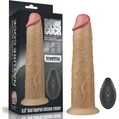 Lovetoy 2024 Vibracijski Penis Lovetoy Dual Layered Rotator 8''