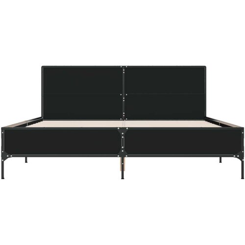 Okvir za krevet crni 160x200 cm konstruirano drvo i metal Slike