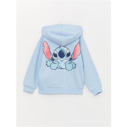LC Waikiki Hooded Lilo and Stitch Printed Long Sleeve Girls&amp;#039; Zippered Sweatshirt Slike