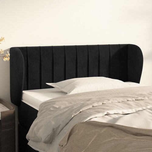 vidaXL Uzglavlje s ušima crno 103x23x78/88 cm baršunasto Cene