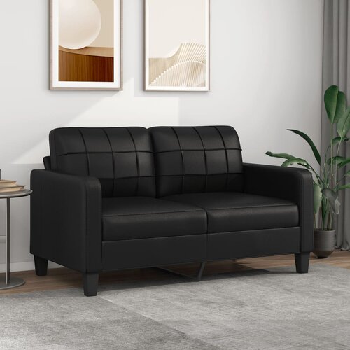 VidaXL Dvosjed od tkanine crni 140 cm od umjetne kože Slike