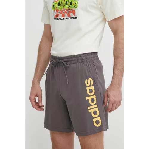 Adidas Kratke hlače moške, siva barva, IS1388