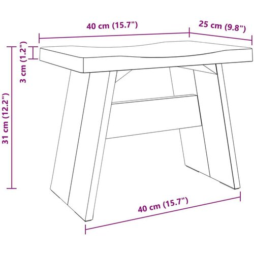  Stolica Prirodna 40 x 25 x 31 cm Drvo od mahagonija Slike