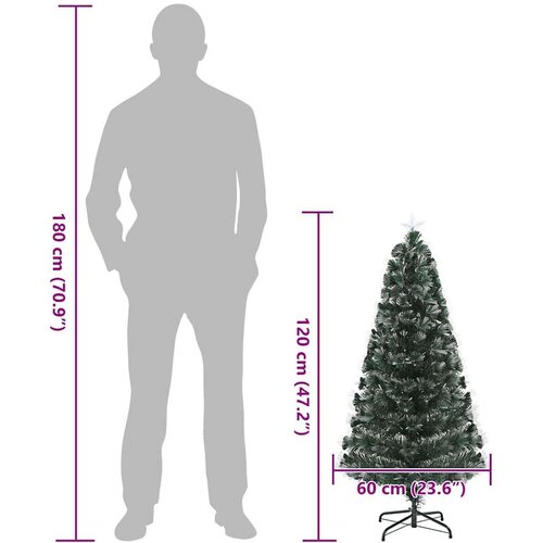 VidaXL Umjetno božićno drvce Zelena 120 cm PVC Slike