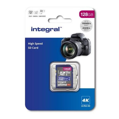 Integral 128GB High Speed SDHC/XC V30 UHS-I U3, (20268633) Cene