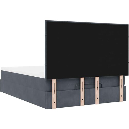  Otomanski krevet s madracima&amp;amp;amp LED tamnosivi 140x190cm bar&amp;scaron;unasti Slike