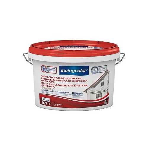 SWINGCOLOR boja za fasade od čistog akrila (bijele boje, 2,5 l) Cijene