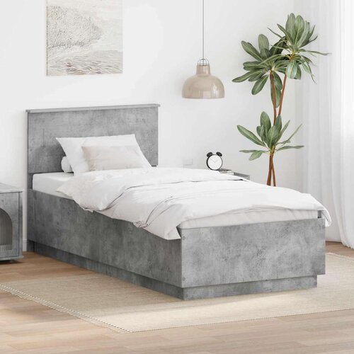  Okvir za krevet s uzglavljem Betonska siva 100 x 200 cm - Betonska siva 100 x 200 cm Cijene