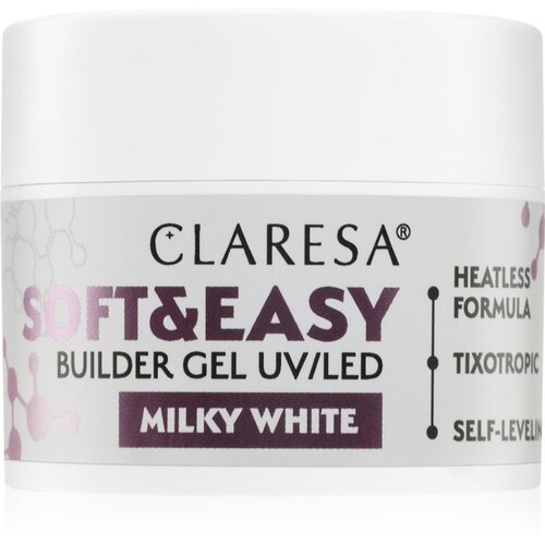 Claresa Soft&Easy Builder Gel osnovni gel za nohte odtenek Milky White 12 g Cene