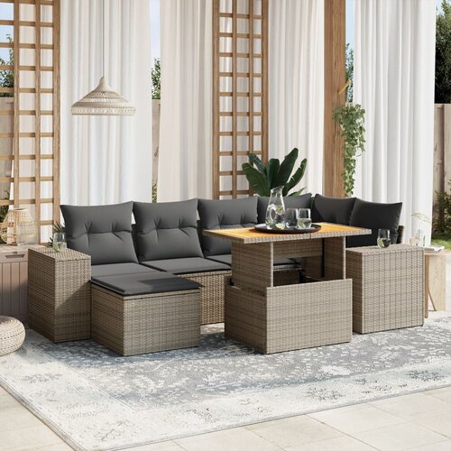 vidaXL 7-dijelni set vrtnih sofa sivi od poliratana Cijene