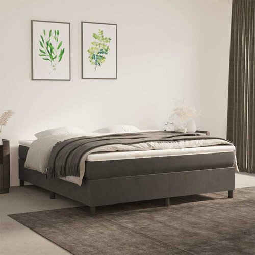  Krevet s oprugama i madracem tamnosivi 160x200 cm bar&scaron;unasti Cijene