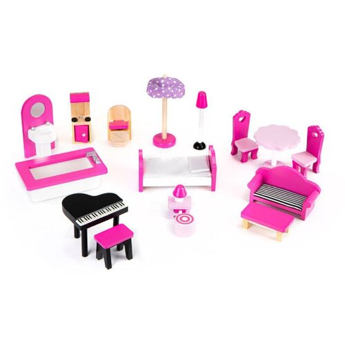ECO TOYS Drvena Kućica Za Lutke, Led Nameštaj Cene