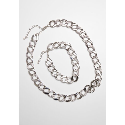 Urban Classics basic set of necklace and bracelet - silver color Slike